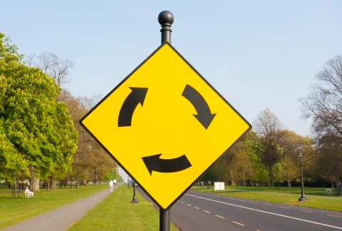 Roundabout sign Stock Photos