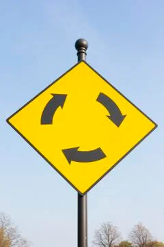 Roundabout sign Stock Photos