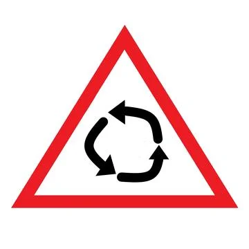 Roundabout sign road rules traffic sign symbol design illustration Stock Illustration