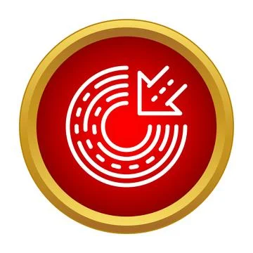 Roundabout traffic arrow entry red icon Stock-Illustration