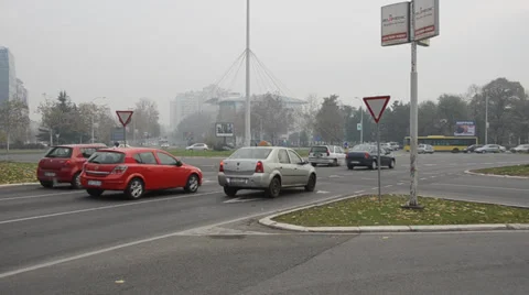 Roundabout traffic Stock Footage 33044418
