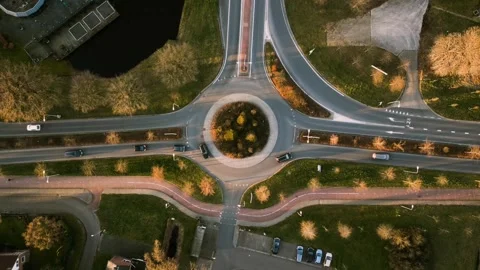 Roundabout traffic highway road Stock-Footage 273697995