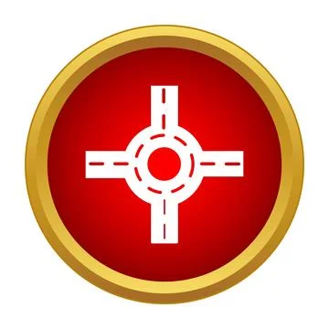 Roundabout traffic intersection road symbol icon design 스톡 일러스트