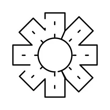 Roundabout traffic navigation system icon for transportation infrastructure Stock Illustration