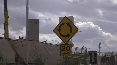 Roundabout traffic sign 02 Stock Footage 48827137