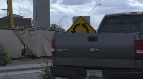 Roundabout traffic sign Stock Footage 48827141