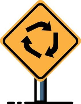 Roundabout traffic sign イラスト素材