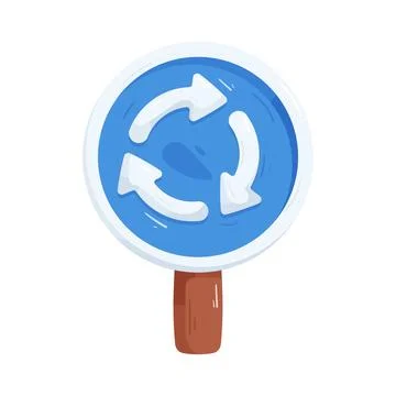 Roundabout traffic sign Stock-Illustration