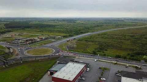 Roundabout in Tuam Stock Footage 77395534