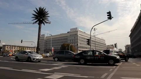 Roundabout in Warsaw Stock Footage 42451926