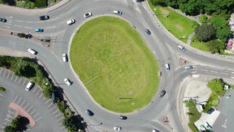 Roundaout Aerial View Stock Footage 163158570