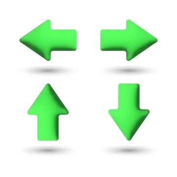 Rounded 3D green arrows, vector. Illustrazione stock