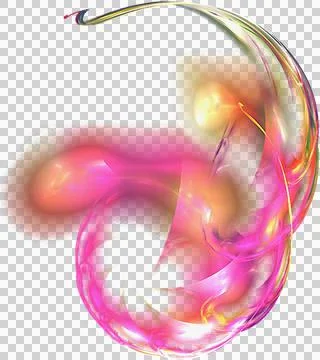 Rounded abstract pink element rolled up with a shell, isolated element, decor Stock Illustration