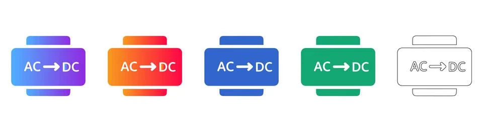 Rounded AC to DC Power Converter Illustration Set イラスト素材