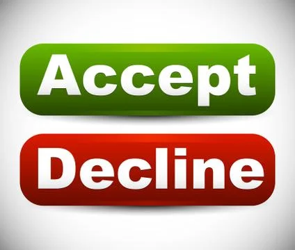 Rounded Accept - decline buttons Ilustración de archivo