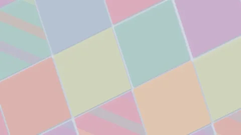 Rounded and angular color blocks shift across a light open composition, del.. Stock Footage 347387024