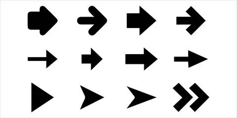 Rounded and Sharp UI Arrows Stock Illustration