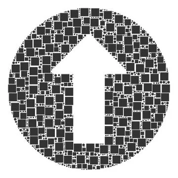 Rounded Arrow Collage of Squares and Circles Ilustración de archivo