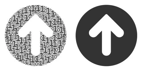 Rounded Arrow Composition of Binary Digits 스톡 일러스트