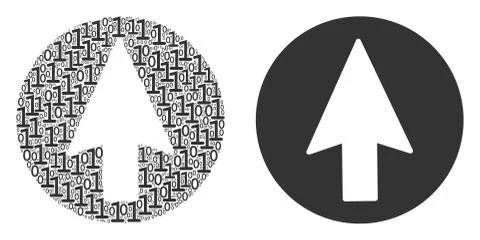 Rounded Arrow Composition of Binary Digits イラスト素材