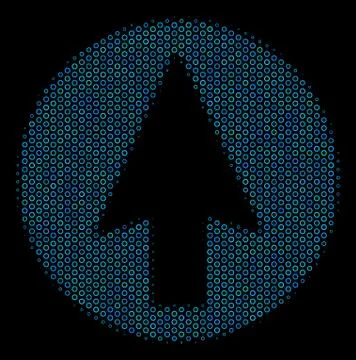 Rounded Arrow Composition Icon of Halftone Spheres イラスト素材