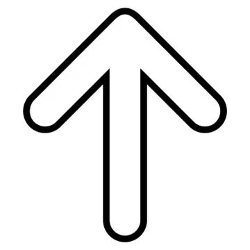 Rounded Arrow Up Contour Vector Icon Stock Illustration
