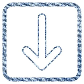 Rounded Arrow Down Fabric Textured Icon Stock Illustration