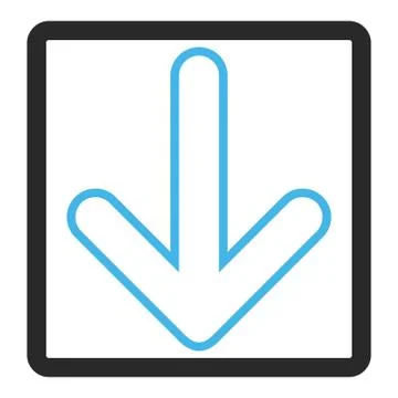 Rounded Arrow Down Framed Glyph Icon 库存插图