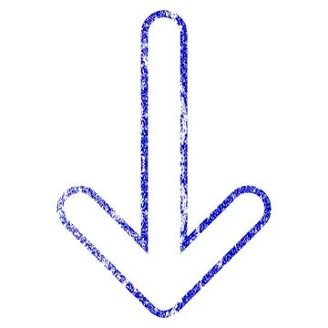 Rounded Arrow Down Grunge Textured Icon Stock Illustration