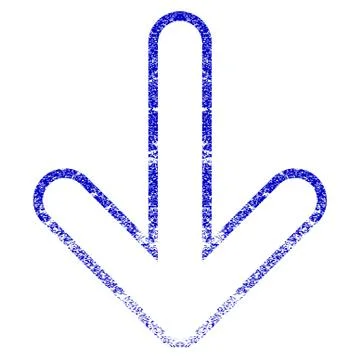 Rounded Arrow Down Grunge Textured Icon Stock Illustration