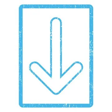 Rounded Arrow Down Icon Rubber Stamp 库存插图