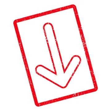 Rounded Arrow Down Icon Rubber Stamp Stock Illustration