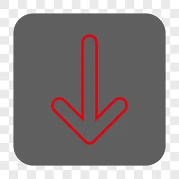 Rounded Arrow Down Interface Toolbar Button 库存插图