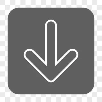 Rounded Arrow Down Rounded Square Button Stock Illustration
