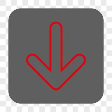 Rounded Arrow Down Rounded Square Button 库存插图