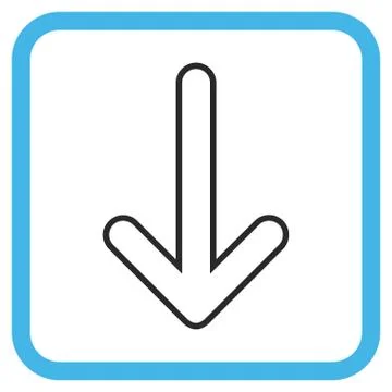 Rounded Arrow Down Vector Icon In a Frame 库存插图