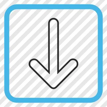 Rounded Arrow Down Vector Icon In a Frame 库存插图