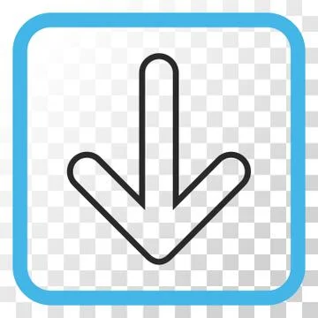 Rounded Arrow Down Vector Icon In a Frame 库存插图