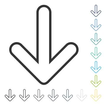Rounded Arrow Down Vector Icon Stock Illustration
