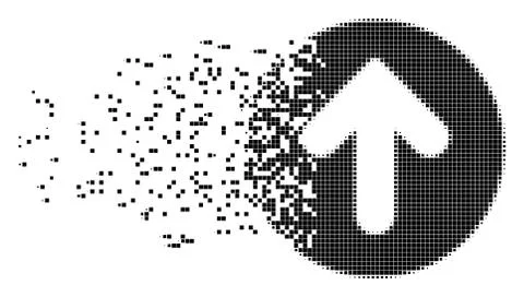 Rounded Arrow Dust Pixel Icon Stock Illustration