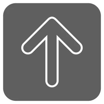 Rounded Arrow Up Flat Squared Vector Icon Stock Illustration