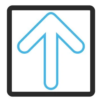 Rounded Arrow Up Framed Vector Icon Stock Illustration