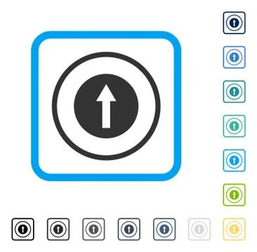 Up Rounded Arrow Framed Vector Icon Stock Illustration