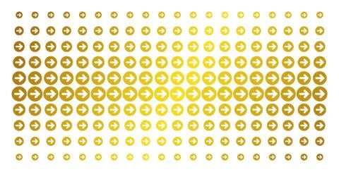 Rounded Arrow Golden Halftone Matrix 스톡 일러스트