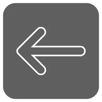 Rounded Arrow Left Flat Squared Vector Icon 스톡 일러스트