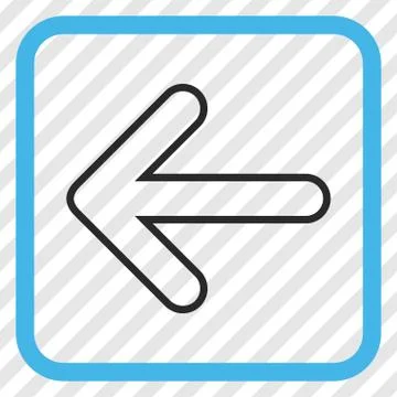 Rounded Arrow Left Vector Icon In a Frame Stock Illustration