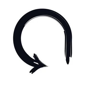 Rounded arrow loop bold thick stroke graphic element Stock Illustration
