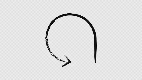 Rounded arrow loop grunge doodle animation Stock Footage 329758833