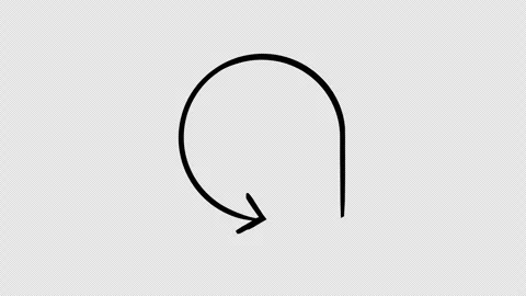 Rounded arrow loop hand-drawn sketch animation Stock Footage 329608868