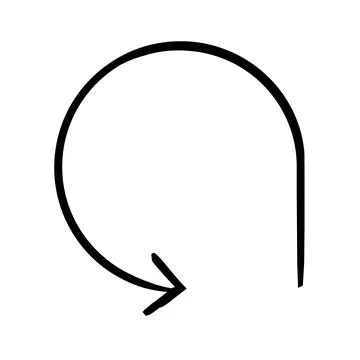 Rounded arrow loop hand-drawn sketch graphic element Stock Illustration
